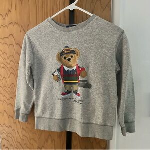 Polo by Ralph Lauren Kids Gray Sweatshirt with Bear Design size 8